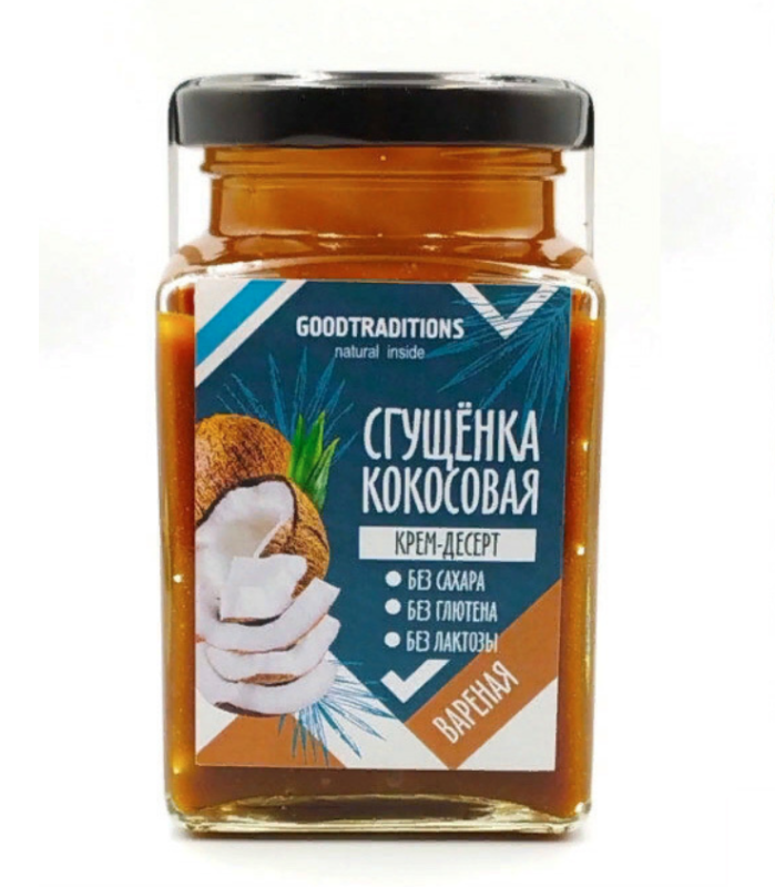 Сгущенка кокосовая вареная, 250г Изображение Сгущенка кокосовая вареная, 250г